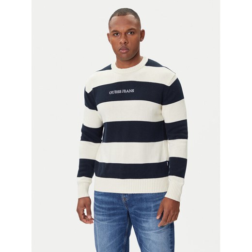 Guess Jeans Sweter M4BR37 Z3HM1 Écru Regular Fit ze sklepu MODIVO w kategorii Swetry męskie - zdjęcie 185353757