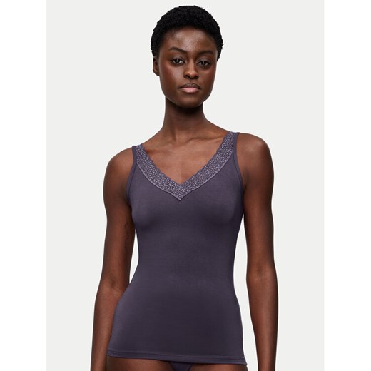 Triumph Top Feel Of Modal 10221637 Szary Slim Fit ze sklepu MODIVO w kategorii Piżamy damskie - zdjęcie 185353785