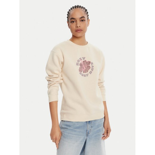 Roxy Bluza Vl Surf Stoked Hoodie Brushed ERJFT05028 Beżowy Regular Fit ze sklepu MODIVO w kategorii Bluzy damskie - zdjęcie 185353885