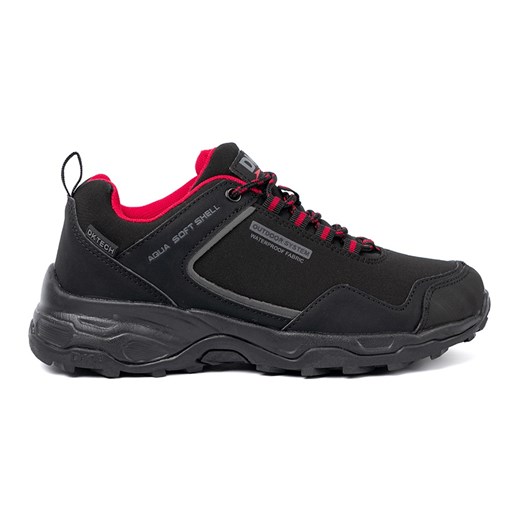 Buty trekkingowe damskie DK waterproof czarno czerwone czarne ze sklepu ButyModne.pl w kategorii Buty trekkingowe damskie - zdjęcie 185355289
