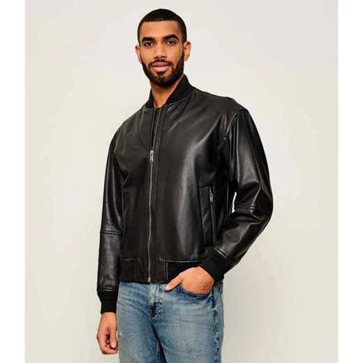 BOSS ORANGE Skórzana kurtka bomber Jobrice | Straight fit ze sklepu Gomez Fashion Store w kategorii Kurtki męskie - zdjęcie 185357088