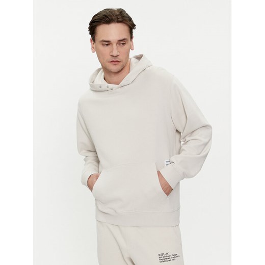 Replay Bluza M6702A.000.23650P Beżowy Regular Fit ze sklepu MODIVO w kategorii Bluzy męskie - zdjęcie 185362448