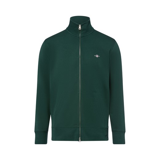 Gant Męska bluza rozpinana Mężczyźni jodłowy jednolity ze sklepu vangraaf w kategorii Bluzy męskie - zdjęcie 185362695