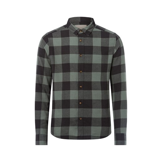 Only&Sons Męska koszula flanelowa - ONSGudmund Mężczyźni Regular Fit Bawełna seledynowy w kratkę ze sklepu vangraaf w kategorii Koszule męskie - zdjęcie 185362717