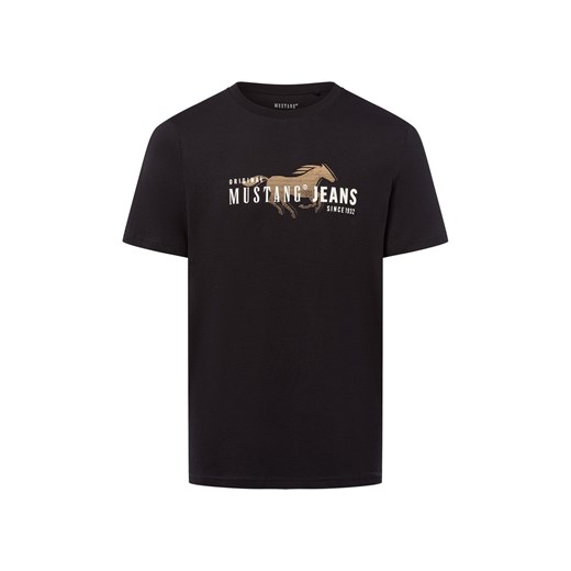 Mustang Koszulka męska - Austin Mężczyźni Bawełna czarny nadruk ze sklepu vangraaf w kategorii T-shirty męskie - zdjęcie 185362726