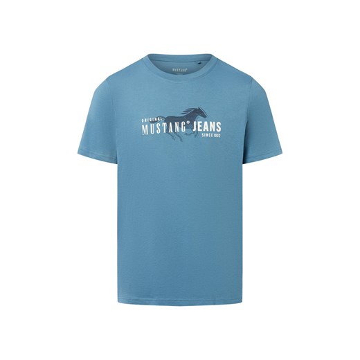 Mustang Koszulka męska - Austin Mężczyźni Bawełna petrol nadruk ze sklepu vangraaf w kategorii T-shirty męskie - zdjęcie 185362727