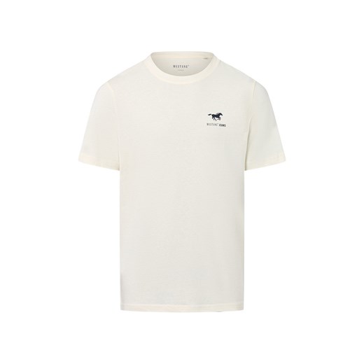 Mustang Koszulka męska - Austin Mężczyźni Bawełna écru jednolity ze sklepu vangraaf w kategorii T-shirty męskie - zdjęcie 185362729