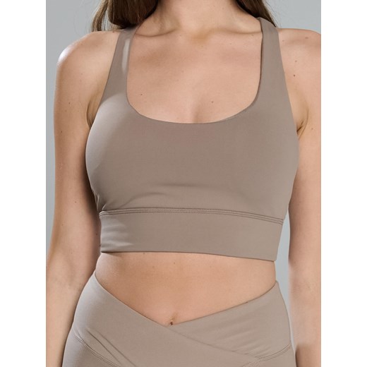 Sinsay - Top sportowy na ramiączkach - kremowy Sinsay S Sinsay