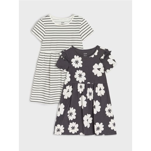 Sinsay - Sukienka mini z falbanami 2 pack - wielobarwny ze sklepu Sinsay w kategorii Sukienki dziewczęce - zdjęcie 185363325