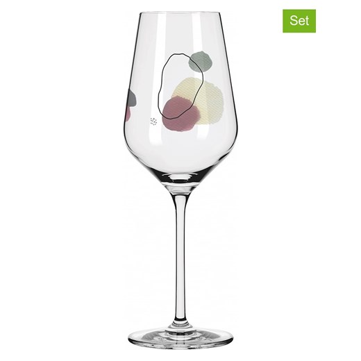 RITZENHOFF Kieliszki (2 szt.) ze wzorem do białego wina - 380 ml ze sklepu Limango Polska w kategorii Naczynia - zdjęcie 185364557