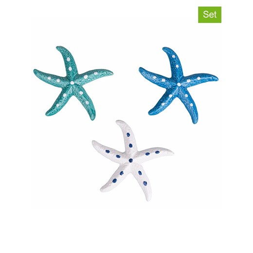 Villa d´Este Dekoracje (3 szt.) &quot;Sea Star&quot; w kolorze niebiesko-biało-turkusowym - 10 x 10 cm ze sklepu Limango Polska w kategorii Dekoracje - zdjęcie 185364579