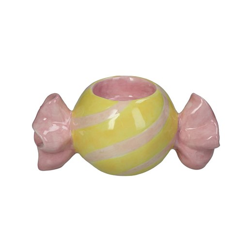 Kersten Świecznik &quot;Candy&quot; w kolorze jasnoróżowo-żółtym - 15 x 9 x 7 cm ze sklepu Limango Polska w kategorii Świeczniki - zdjęcie 185364915