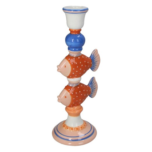 Kersten Świecznik &quot;Fishes&quot; ze wzorem - 10,4 x 26,5 x 9,3 cm ze sklepu Limango Polska w kategorii Świeczniki - zdjęcie 185365017