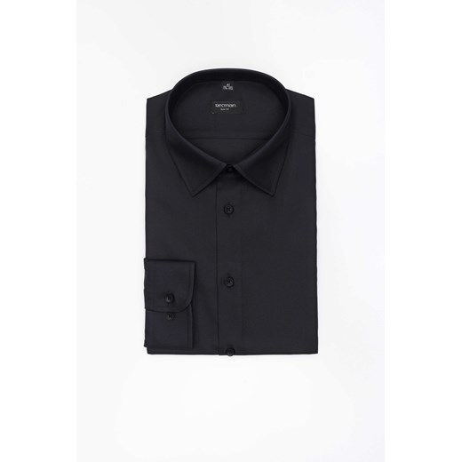 KOSZULA CORSINI 3280D DŁUGI RĘKAW SLIM FIT CZARNA ze sklepu Recman w kategorii Koszule męskie - zdjęcie 185365767