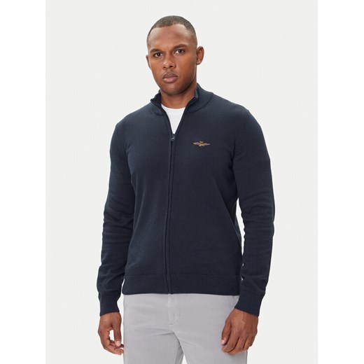 Aeronautica Militare Kardigan 252MA1580UL00506 Granatowy Regular Fit ze sklepu MODIVO w kategorii Swetry męskie - zdjęcie 185366406
