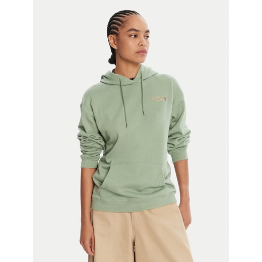 Roxy Bluza ERJFT04996 Zielony Regular Fit ze sklepu MODIVO w kategorii Bluzy damskie - zdjęcie 185366428