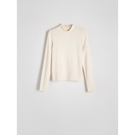 Reserved - Sweter z wiskozą - kremowy Reserved S Reserved promocja