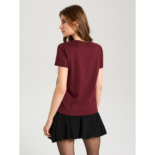 Sinsay - Bawełniana koszulka z krótkim rękawem - czerwony Sinsay L Sinsay