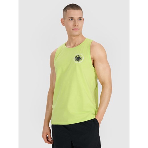 Męski top oversize 4F 4FWSS25TSLEM122 - zielony ze sklepu Sportstylestory.com w kategorii T-shirty męskie - zdjęcie 185368085