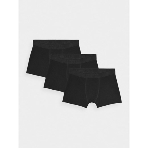 Chłopięce bokserki (3-pack) 4F 4FJWMM00UBXSM048 - czarne ze sklepu Sportstylestory.com w kategorii Majtki dziecięce - zdjęcie 185368167