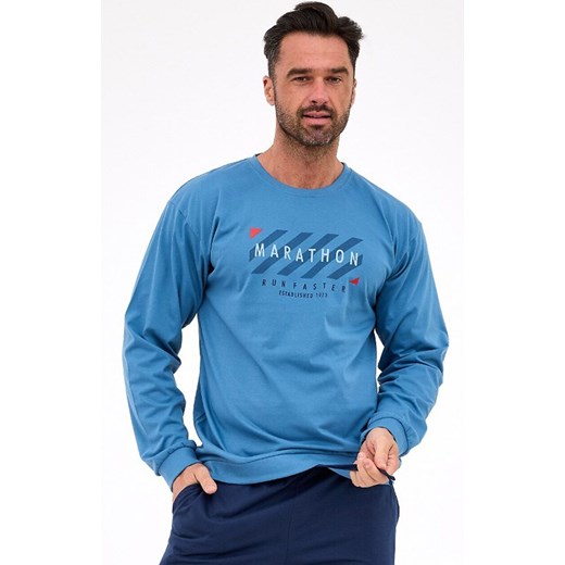 Dwuczęściowa piżama męska 322/301 Marathon, Kolor niebiesko-granatowy, Rozmiar M, Cornette ze sklepu Primodo w kategorii Piżamy męskie - zdjęcie 185368925