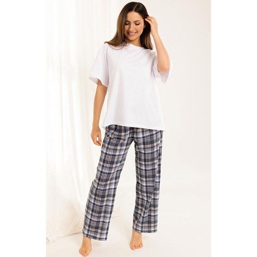 Bawełniana piżama damska biało-beżowa 725/25, Kolor biało-beżowy, Rozmiar L, Regina ze sklepu Primodo w kategorii Piżamy damskie - zdjęcie 185369017