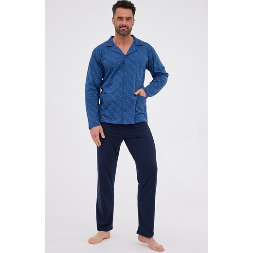Rozpinana piżama męska 114/78, Kolor jeans-wzór, Rozmiar S, Cornette ze sklepu Intymna w kategorii Piżamy męskie - zdjęcie 185369338