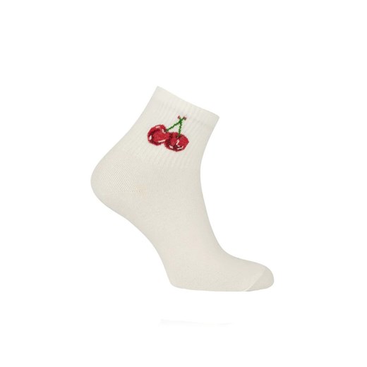 Skarpetki damskie ecru S181Z Wisienka, Kolor ecru, Rozmiar 35-38, Italian Fashion ze sklepu Intymna w kategorii Skarpetki damskie - zdjęcie 185369487