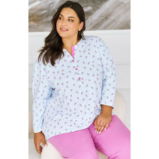 Piżama damska plus size Yolanda 3462, Kolor błękitno-różowy, Rozmiar 3XL, Taro ze sklepu Intymna w kategorii Piżamy damskie - zdjęcie 185369599