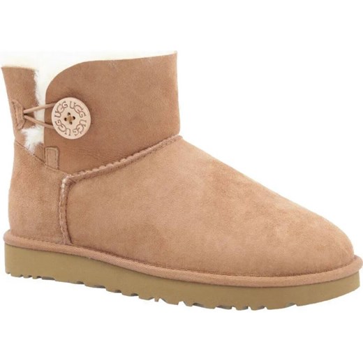 UGG Skórzane śniegowce Mini Bailey Button II | z dodatkiem wełny ze sklepu Gomez Fashion Store w kategorii Śniegowce damskie - zdjęcie 185369709