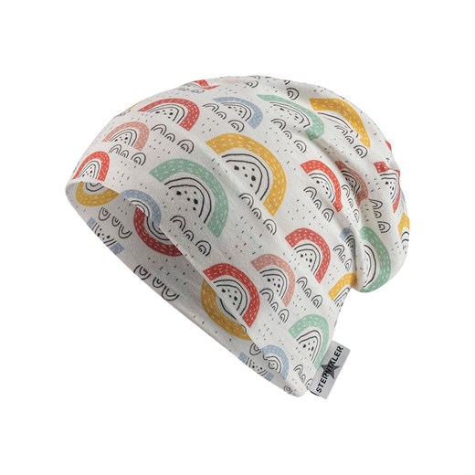 Sterntaler Czapka beanie &quot;Rainbow&quot; w kolorze białym ze wzorem ze sklepu Limango Polska w kategorii Czapki dziecięce - zdjęcie 185371006