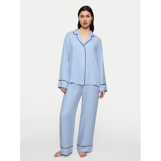 Triumph Piżama Amourette Jacquard 10225073 Błękitny Relaxed Fit Triumph 44 MODIVO