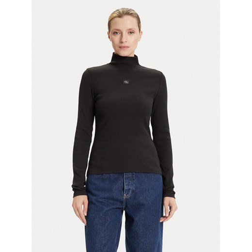 Calvin Klein Jeans Golf LV047D203G Czarny Slim Fit ze sklepu MODIVO w kategorii Swetry damskie - zdjęcie 185371717