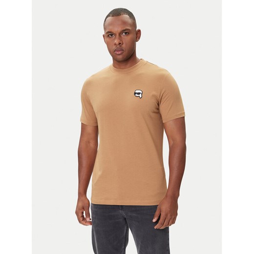KARL LAGERFELD T-Shirt 755710 554224 Beżowy Regular Fit ze sklepu MODIVO w kategorii T-shirty męskie - zdjęcie 185371719