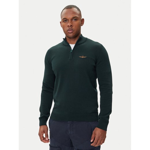 Aeronautica Militare Sweter 252MA1578UL00506 Zielony Regular Fit ze sklepu MODIVO w kategorii Swetry męskie - zdjęcie 185371748