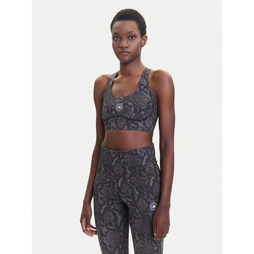 adidas by Stella McCartney Biustonosz sportowy Power Impact JW4542 Brązowy Slim Fit ze sklepu MODIVO w kategorii Biustonosze - zdjęcie 185371816