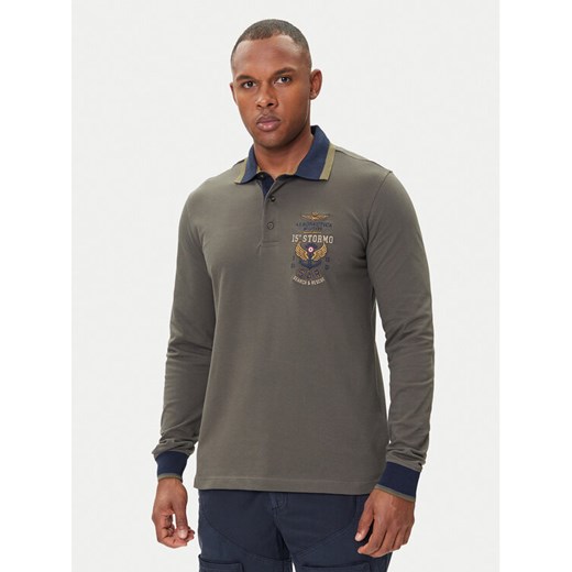 Aeronautica Militare Polo 252PO1896UP00173 Szary Regular Fit ze sklepu MODIVO w kategorii T-shirty męskie - zdjęcie 185371848