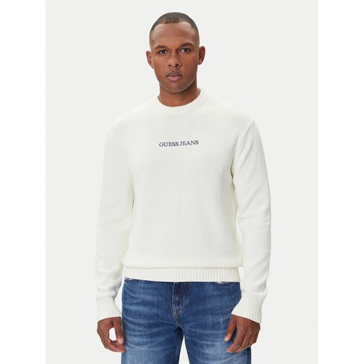 Guess Jeans Sweter M4BR31 Z3HM1 Écru Regular Fit ze sklepu MODIVO w kategorii Swetry męskie - zdjęcie 185371908