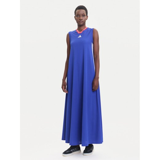 adidas Sukienka codzienna Tiro Cut 3-Stripes Soft Mesh JW6819 Niebieski Regular Fit ze sklepu MODIVO w kategorii Sukienki - zdjęcie 185371937