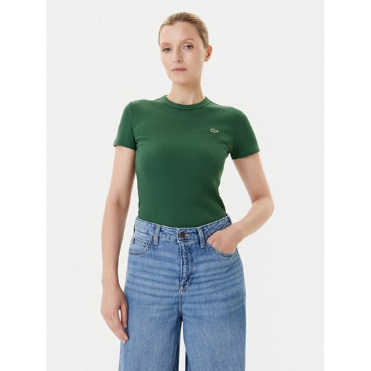 Lacoste T-Shirt TF5538 Zielony Slim Fit ze sklepu MODIVO w kategorii Bluzki damskie - zdjęcie 185371995