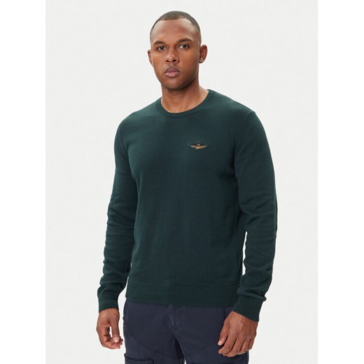 Aeronautica Militare Sweter 252MA1611UL00506 Zielony Regular Fit ze sklepu MODIVO w kategorii Swetry męskie - zdjęcie 185372009