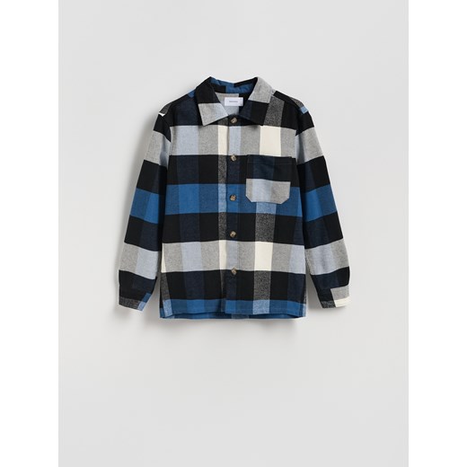 Reserved - Koszula comfort fit w kratę - granatowy Reserved S Reserved