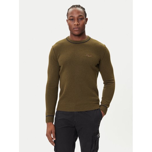 Aeronautica Militare Sweter 252MA1608UL00924 Zielony Regular Fit ze sklepu MODIVO w kategorii Swetry męskie - zdjęcie 185373659