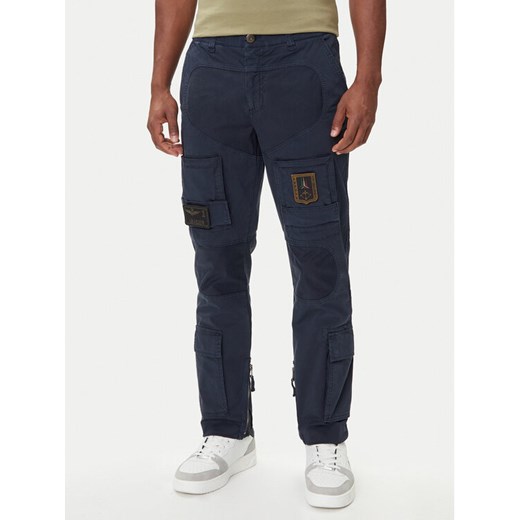 Aeronautica Militare Spodnie materiałowe 252PA1387UCT0149 Granatowy Regular Fit ze sklepu MODIVO w kategorii Spodnie męskie - zdjęcie 185373686