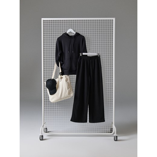 Sinsay - Spodnie z szeroką nogawką - czarny Sinsay XXL Sinsay