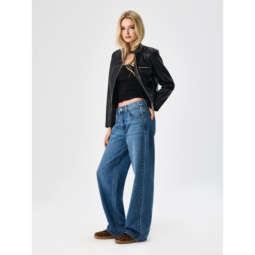 Sinsay - Spodnie jeansowe baggy - niebieski Sinsay 38 Sinsay