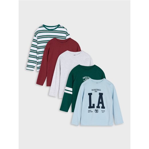 Sinsay - Koszulki z długim rękawem 5 pack - błękitny ze sklepu Sinsay w kategorii T-shirty chłopięce - zdjęcie 185376278