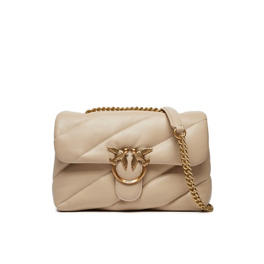 Torebka Pinko Love Puff Classic Cl . AI 24-25 PLTT 100038 A0F2 Beżowy ze sklepu eobuwie.pl w kategorii Kopertówki - zdjęcie 185376769