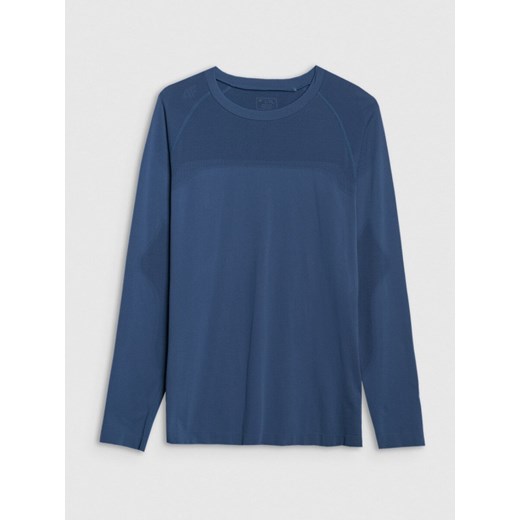 Męski longsleeve treningowy 4F 4FRSS24TPTSF623 - niebieski ze sklepu Sportstylestory.com w kategorii T-shirty męskie - zdjęcie 185378105