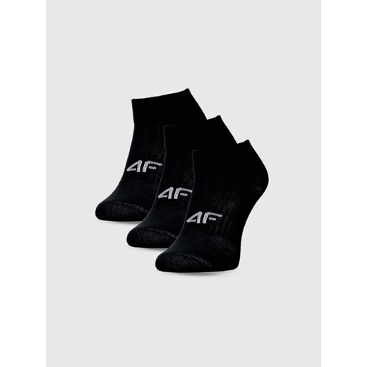 Dziewczęce skarpetki za kostkę (3-pack) 4F 4FJWMM00USOCF497 - czarne ze sklepu Sportstylestory.com w kategorii Skarpetki dziecięce - zdjęcie 185378116